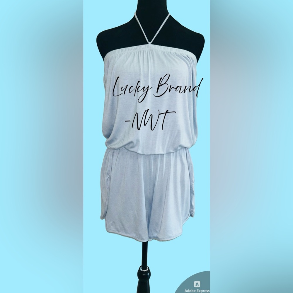 💙Lucky Brand‎ Sky Blue Halter Romper-NWT💙